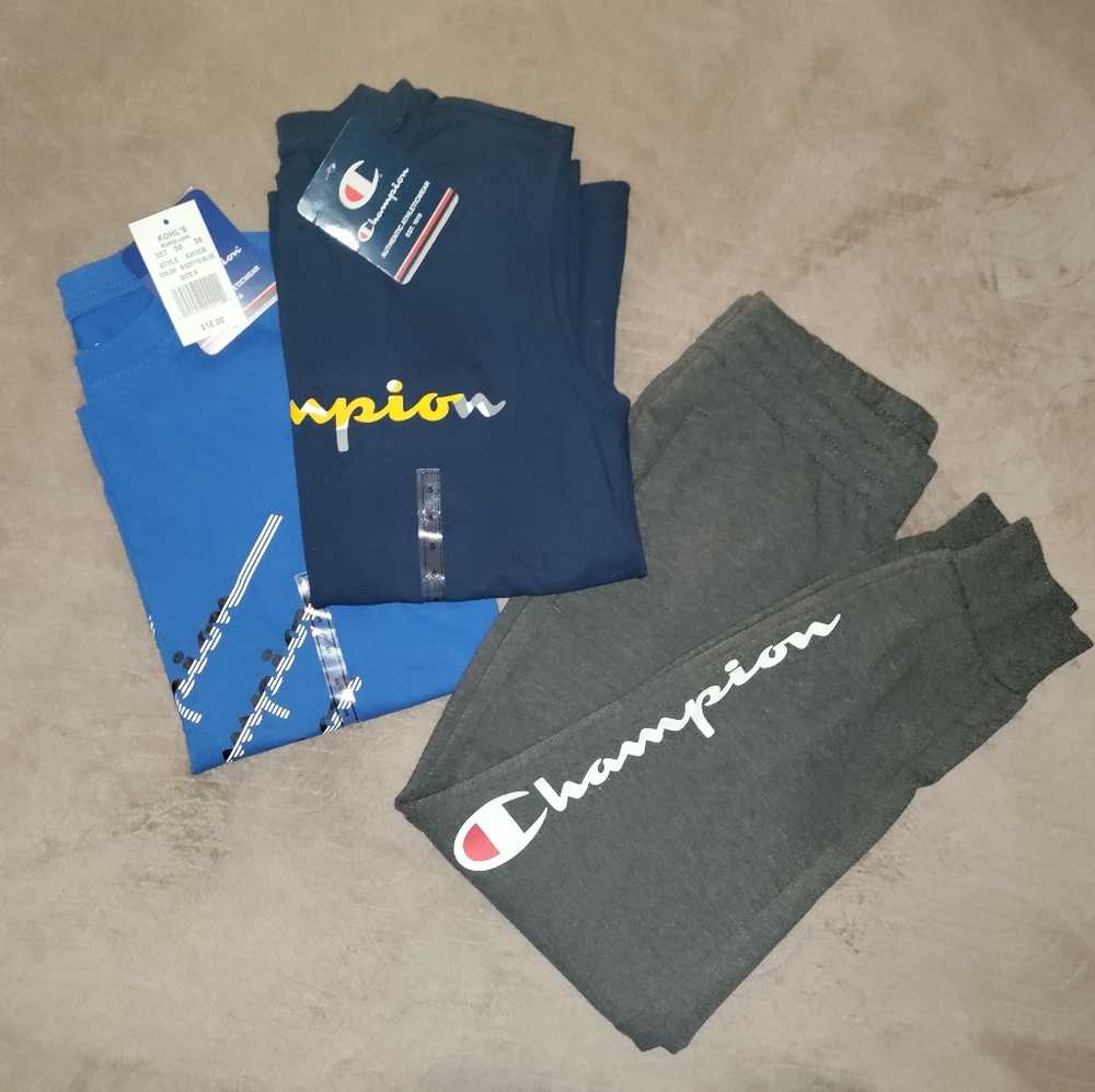 🆕Champion | 3 Piece Lot 2 Muscle Shirts & 1 pair Sweatpants Size Boys Small
